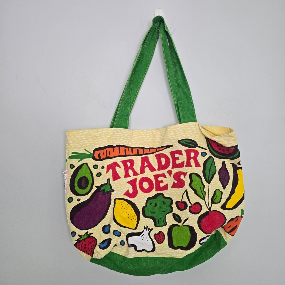 Trader Joes Women Reusable Grocery Tote Bag Vibrant Coastal Vacation Lightweight - Picture 2 of 7